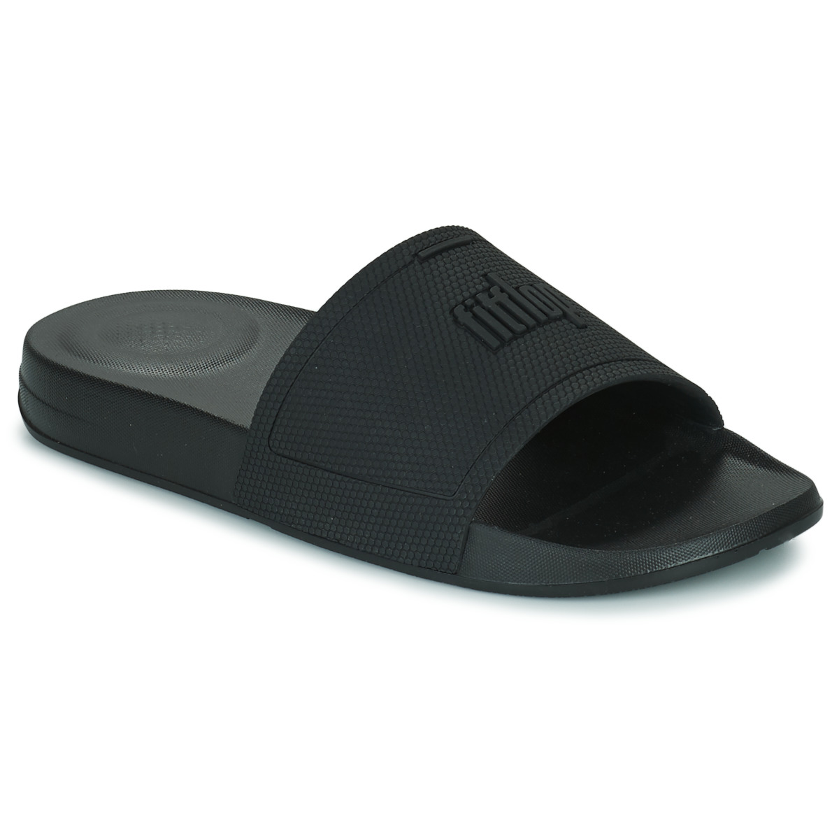 FitFlop – Iqushion Pool Slide Tonal Rubber – Noir