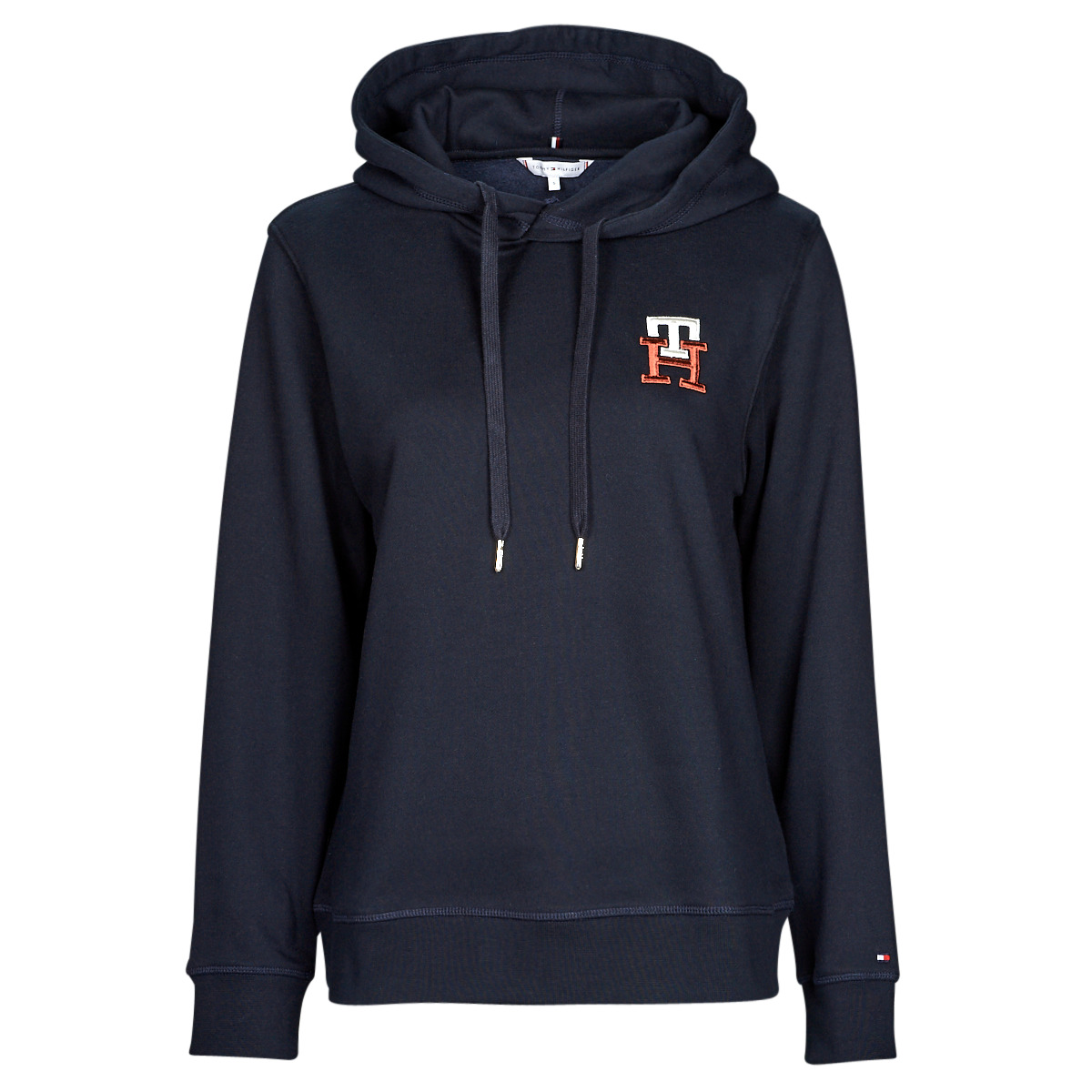 Tommy Hilfiger – REG MONOGRAM EMB HOODIE LS – Marine