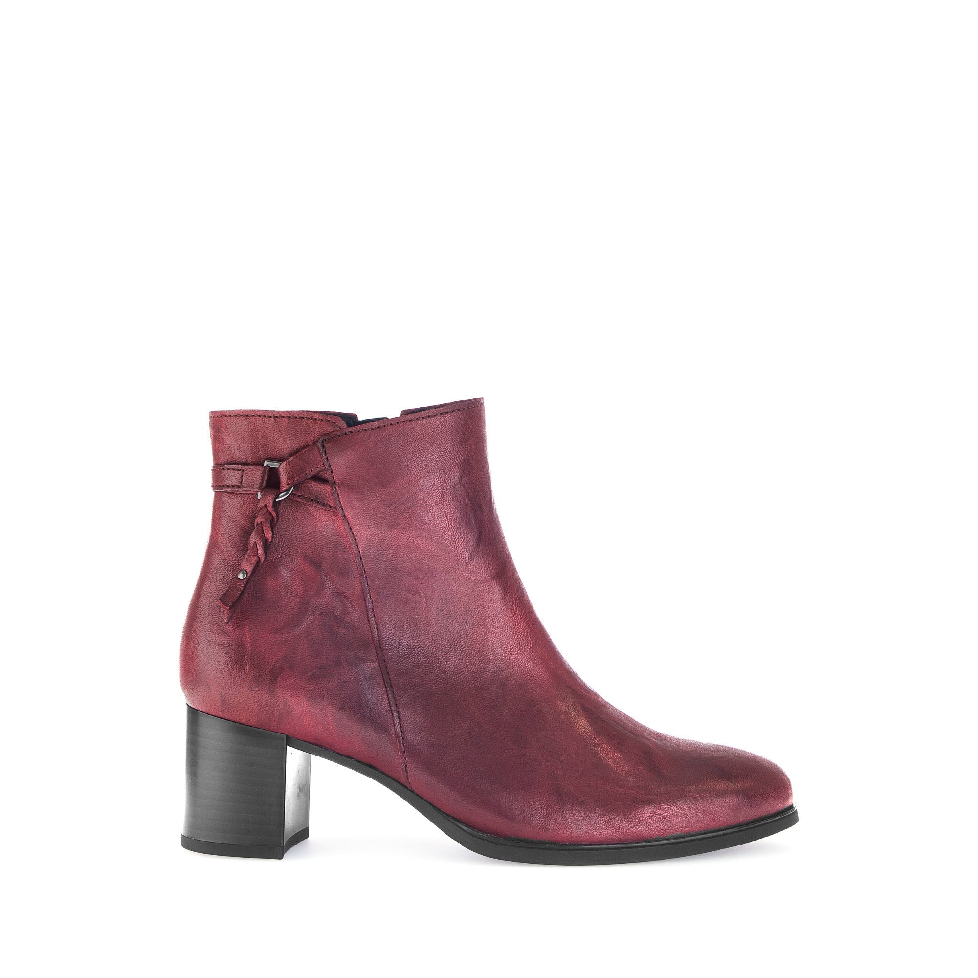 Bottines rouges en cuir lisse 55.692/55T2.5