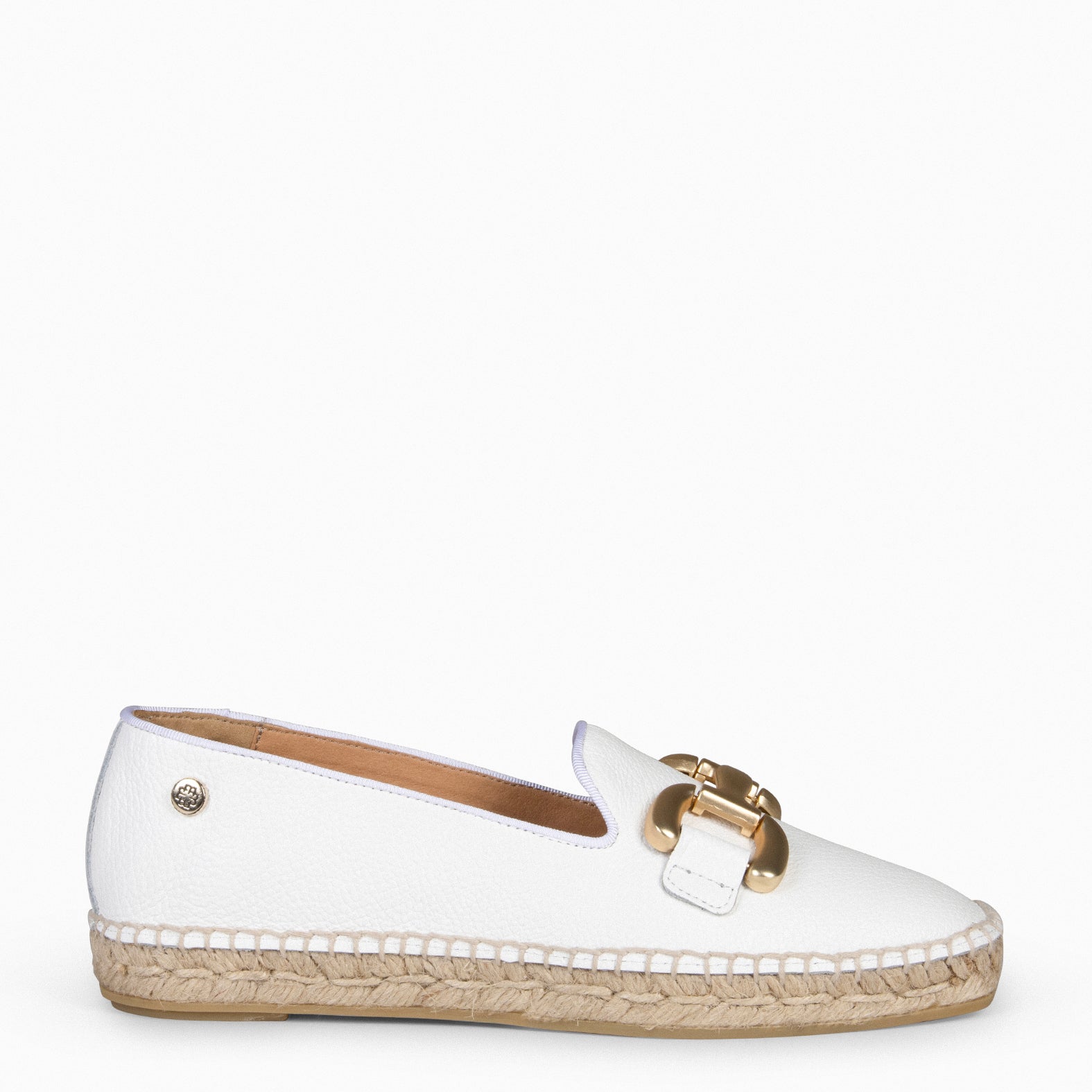 MERAYA – Espadrilles plates inspiration mocassins BLANC