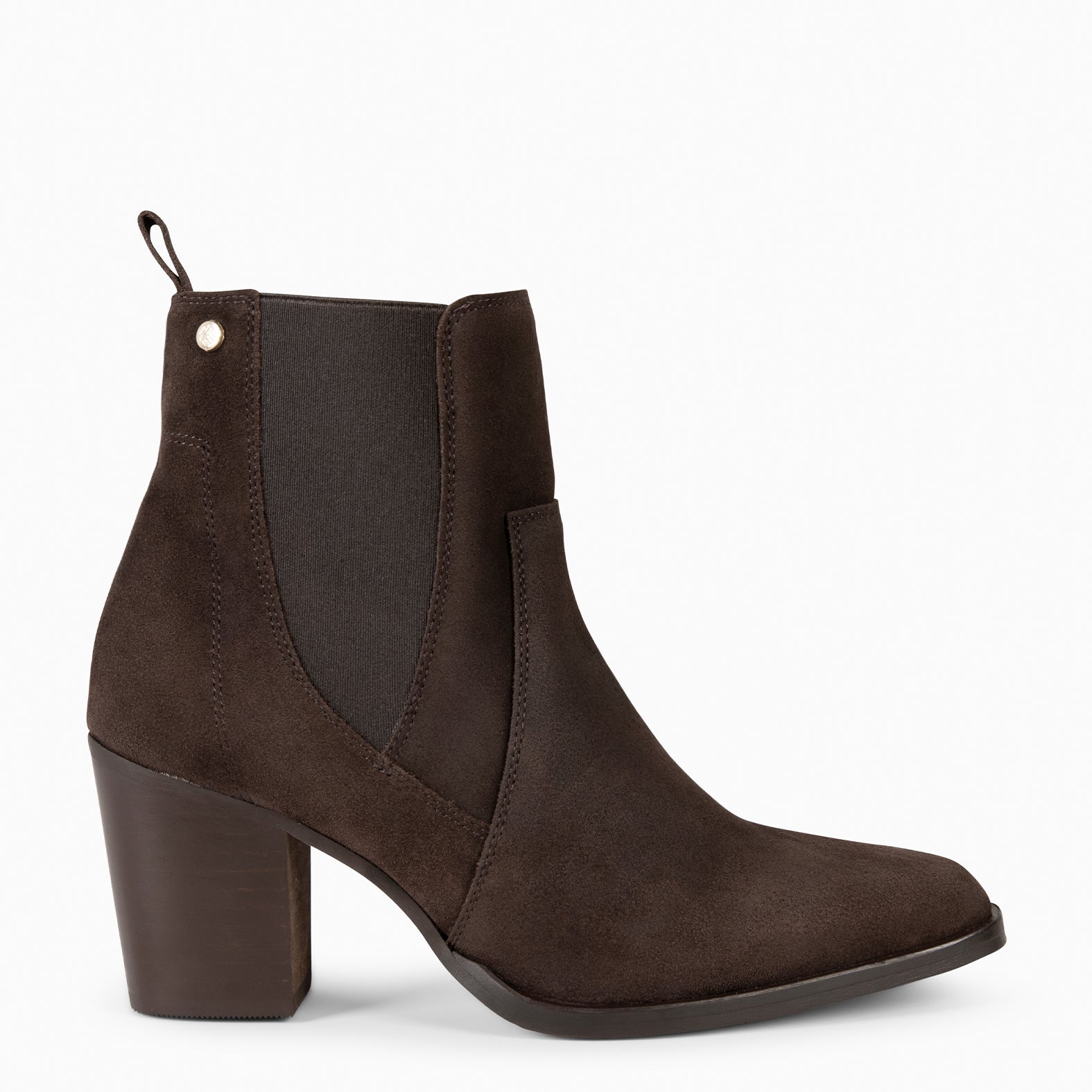 AMBER – Bottines à talon type Chelsea MARRON