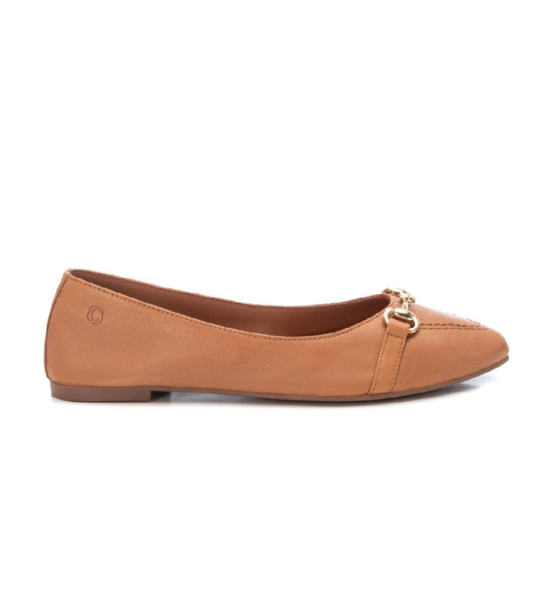 BALLERINES EN CUIR 160552 MARRON 2999657