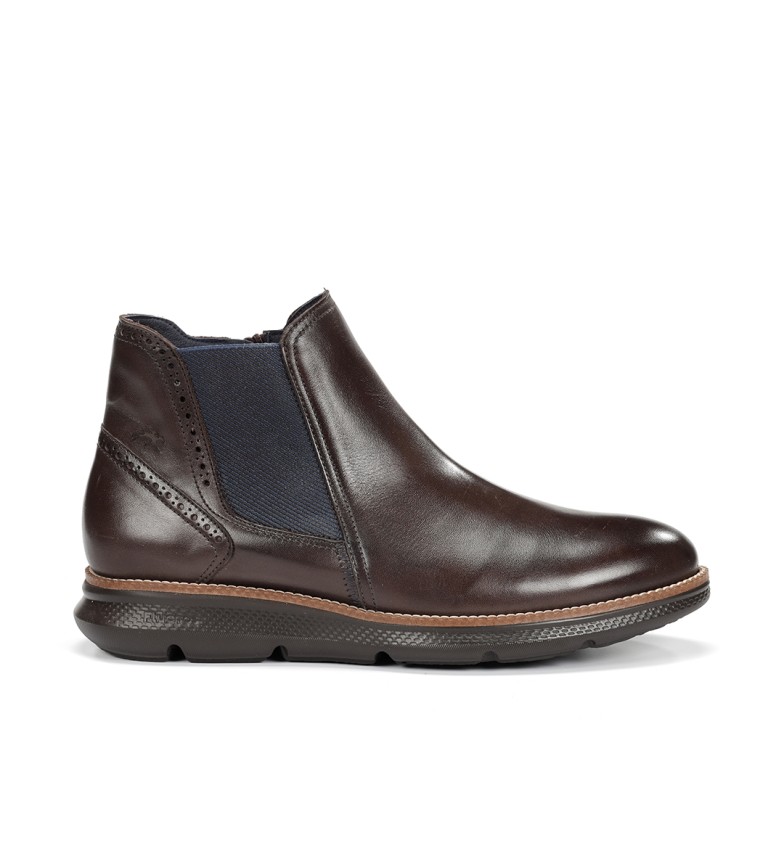 BOTTINES EN CUIR WILLIAM F1354 MARRON FONCÉ 3091814