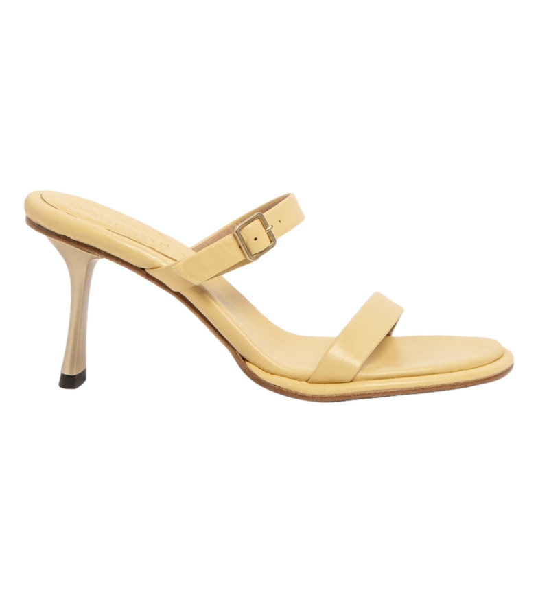 SANDALES EN CUIR S3194 NAPPA JAUNE – HAUTEUR DU TALON : 8CM 3083804