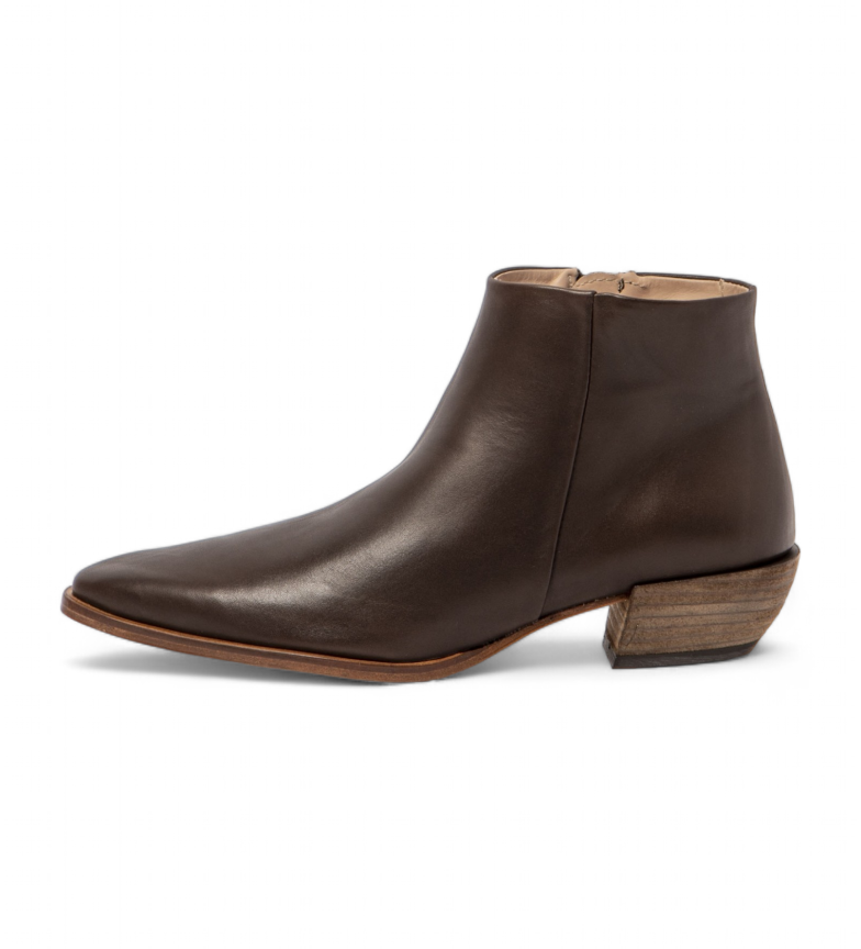 BOTTINES EN CUIR MARRON S3352 3181245