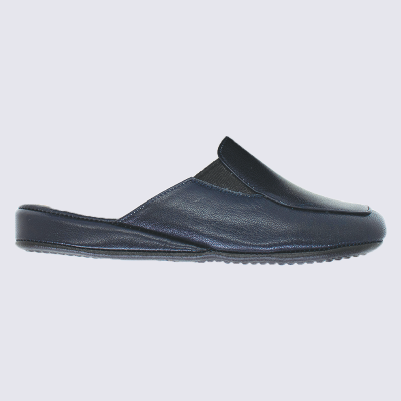 Pantoufles pour femme Erel Majorca en cuir bleu marine