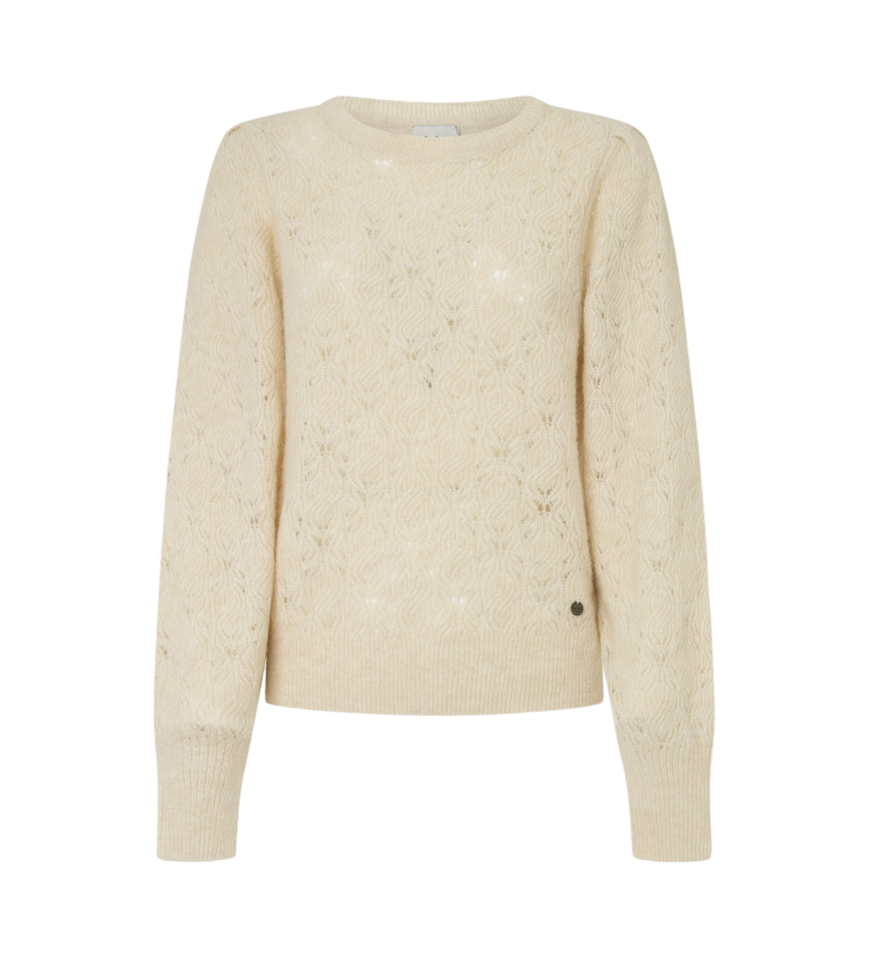 PULL HELEN CREW BLANC CASSÉ 3184234