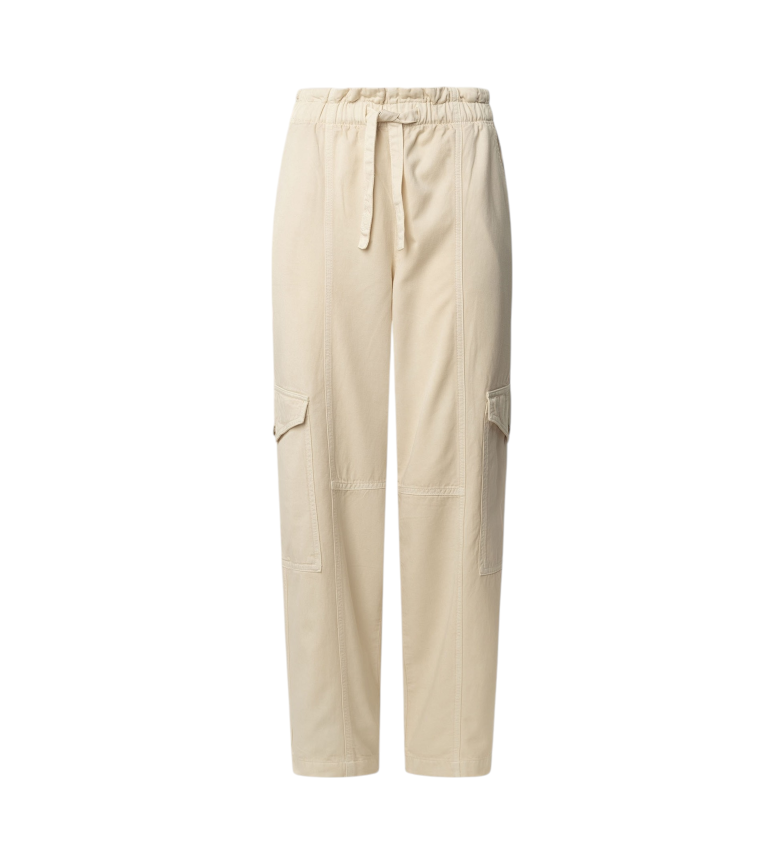 PANTALON CARGO TEINT DANS LA MASSE HADDA BLANC 3229727