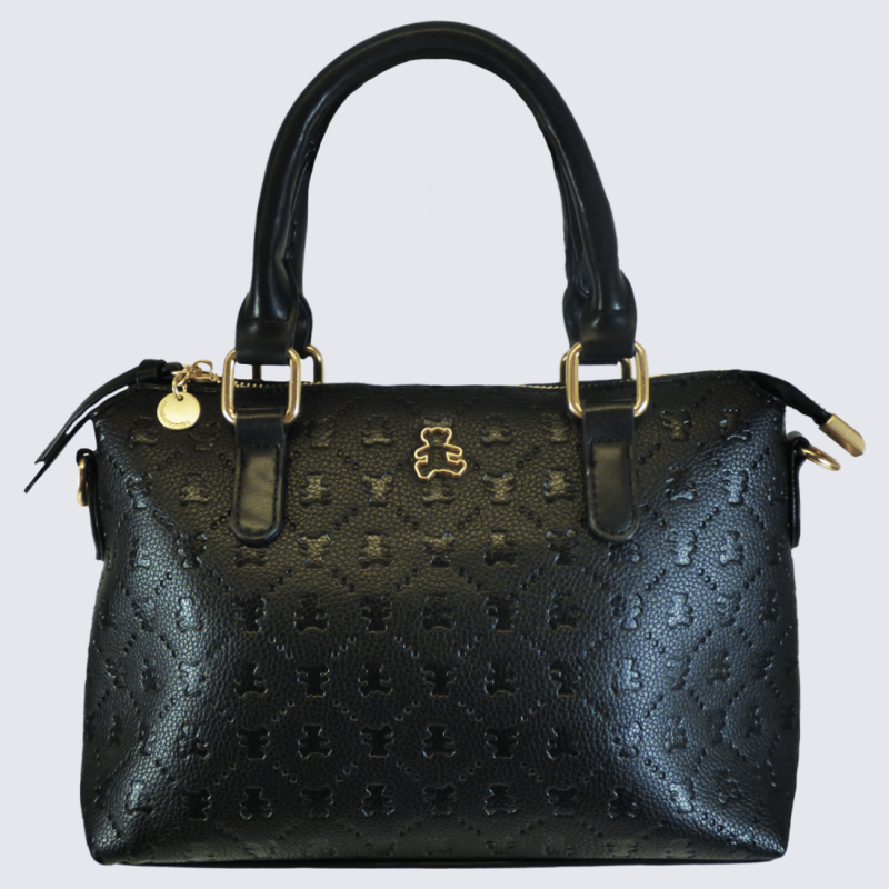 Sac à main Lulu Castagnette, sac à main imprimé monogramme femme noir