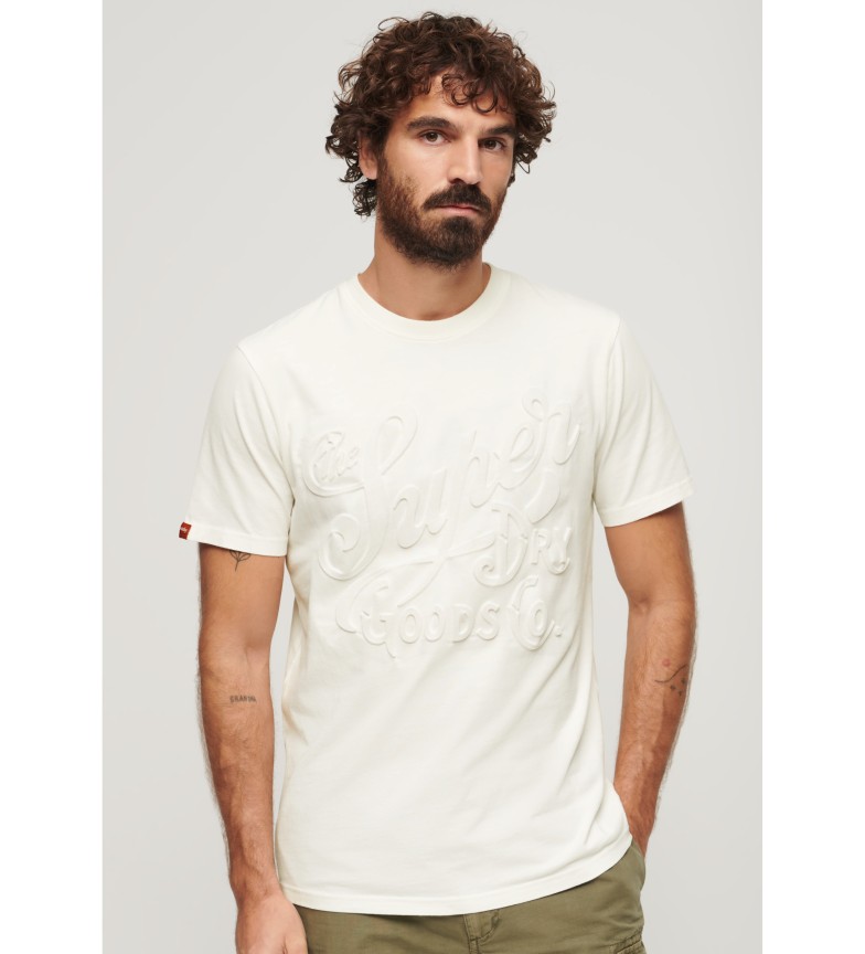 T-SHIRT AVEC GRAPHISME EN RELIEF ARCHIVE BLANC 3114931