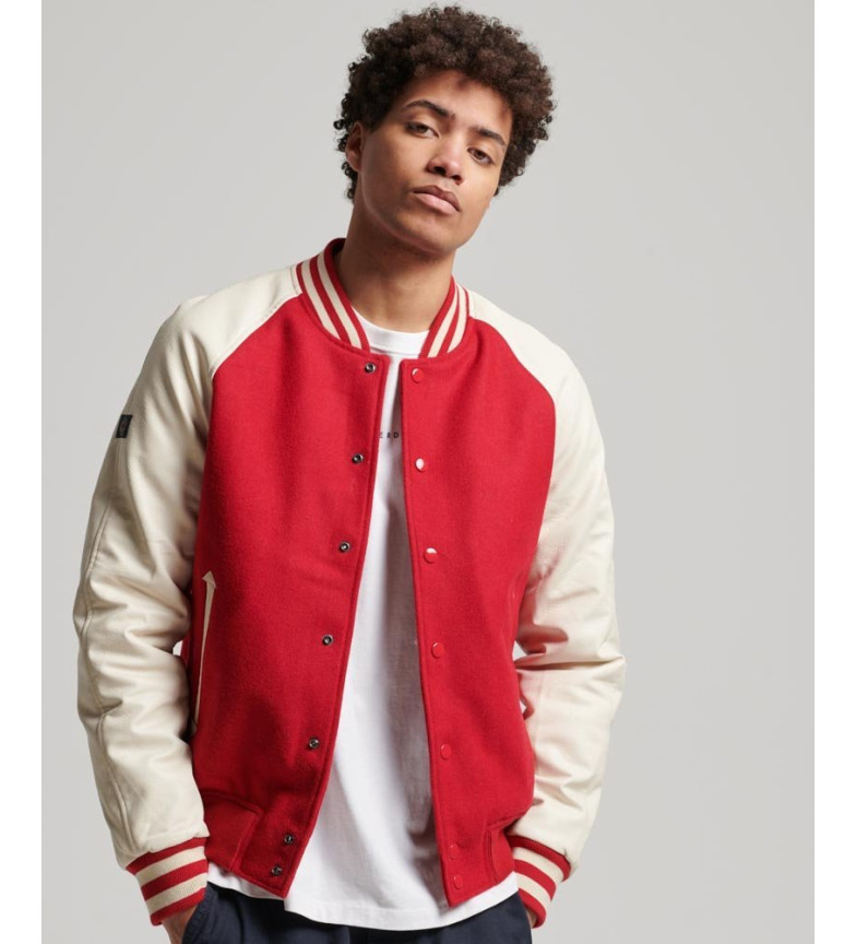 COLLEGE VARSITY BOMBER JACKET ROUGE 3132196