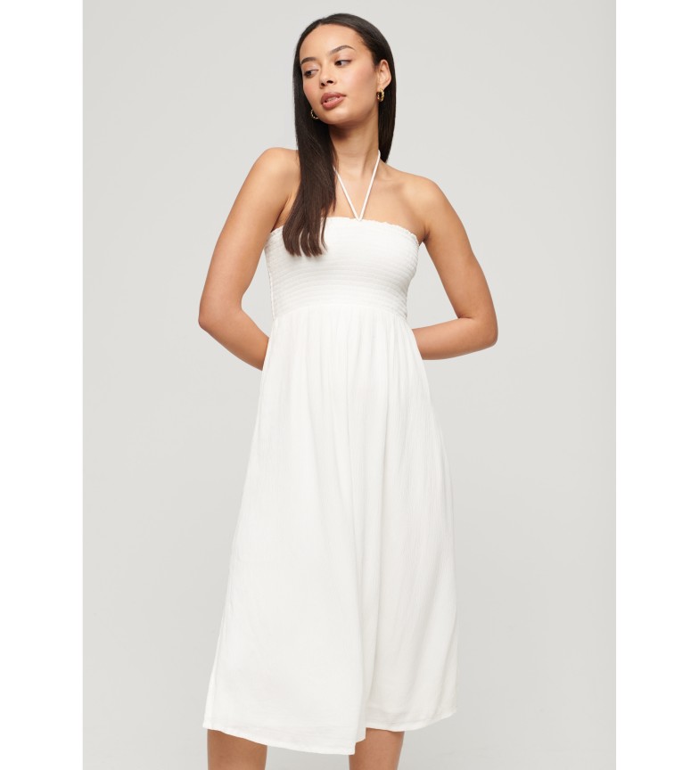 ROBE DE PLAGE MIDI À VOLANTS BLANCS 3134202