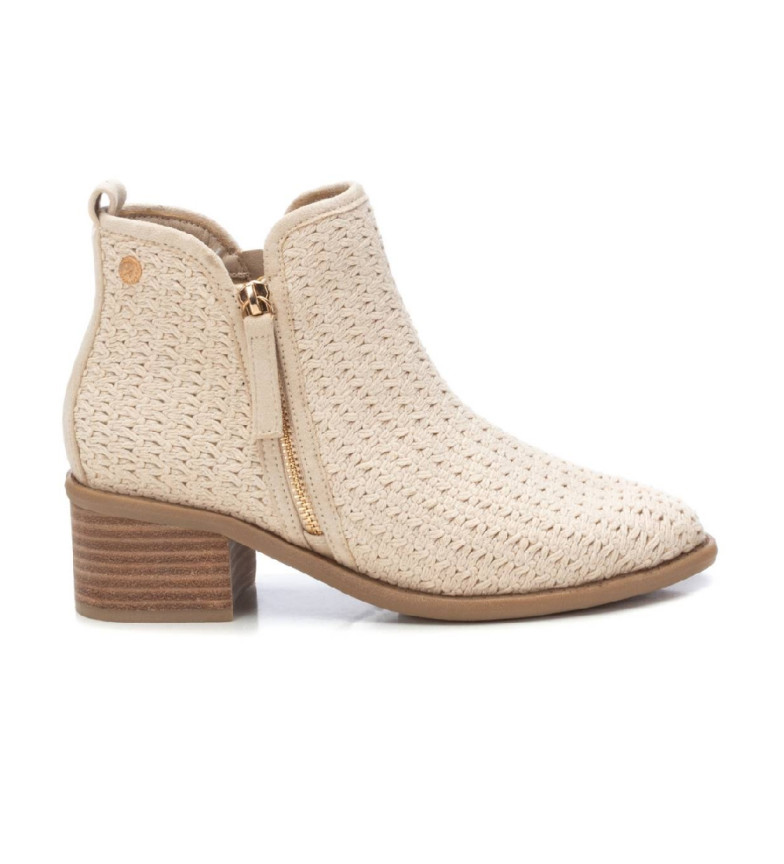 BOTTINES EN CUIR 143962 BEIGE 3213278